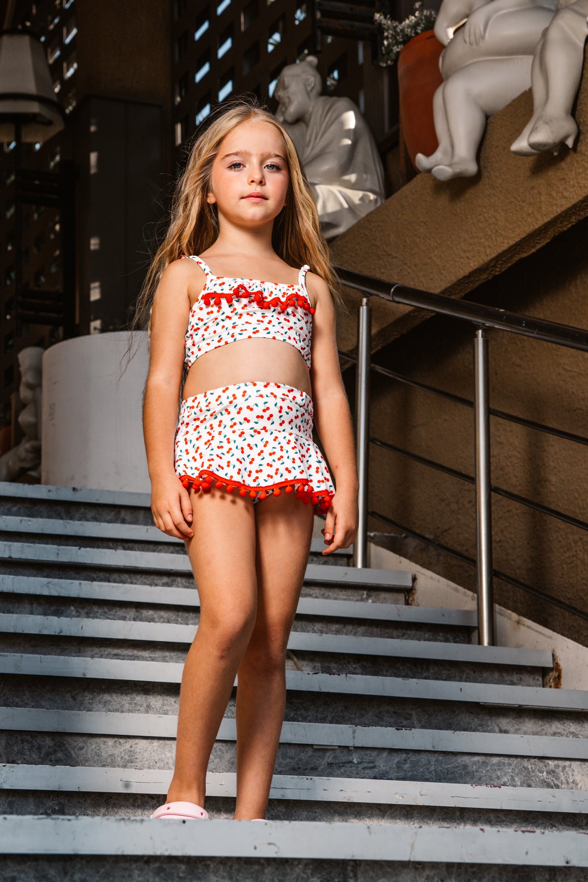 Kız Çocuk Bikini Takımı Kiraz Desenli Kiraz