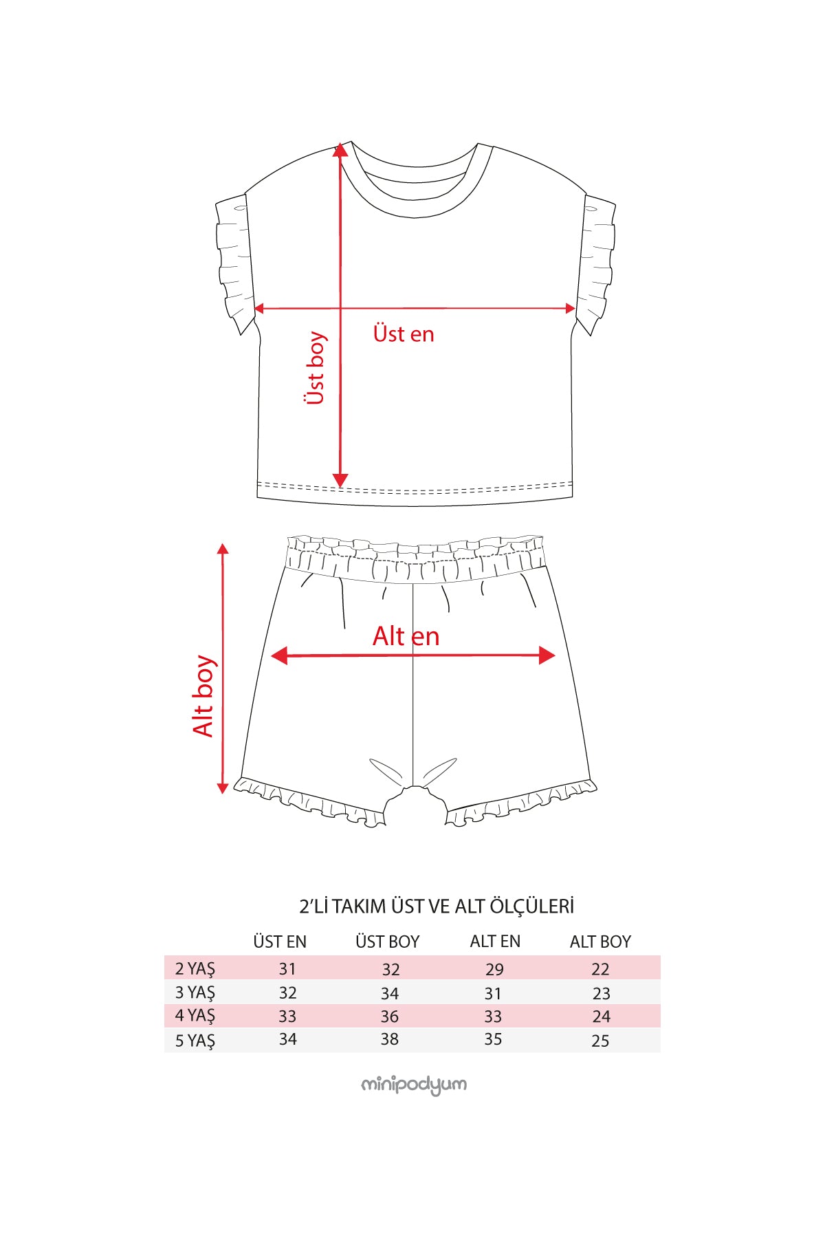 Baskılı T-shirt Şortlu Kız Çocuk Yazlık İkili Takım Lila