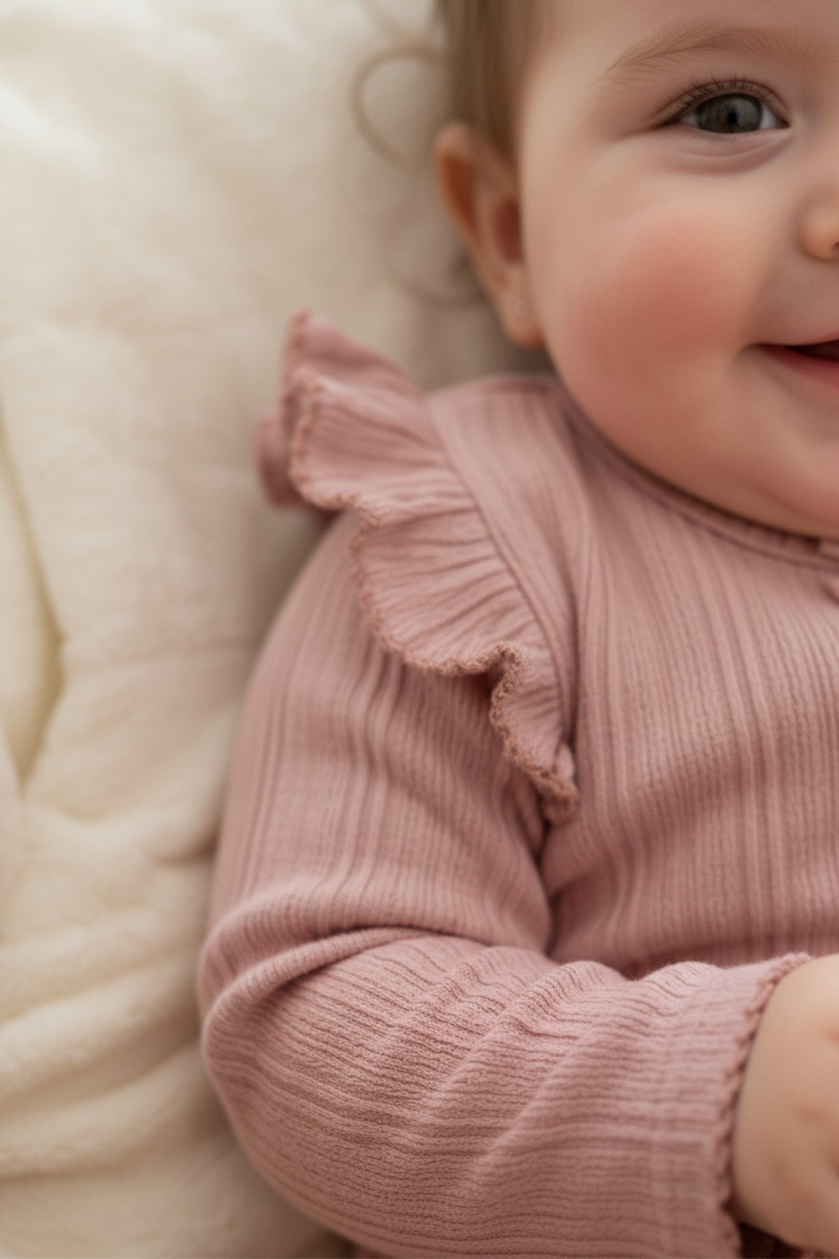 Kız Bebek Çıtçıtlı Patikli %100 Pamuk Bandanlı Tulum Pudra