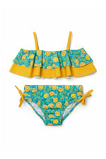 Kız Çocuk Bikini Takımı Askılı Limon Desenli