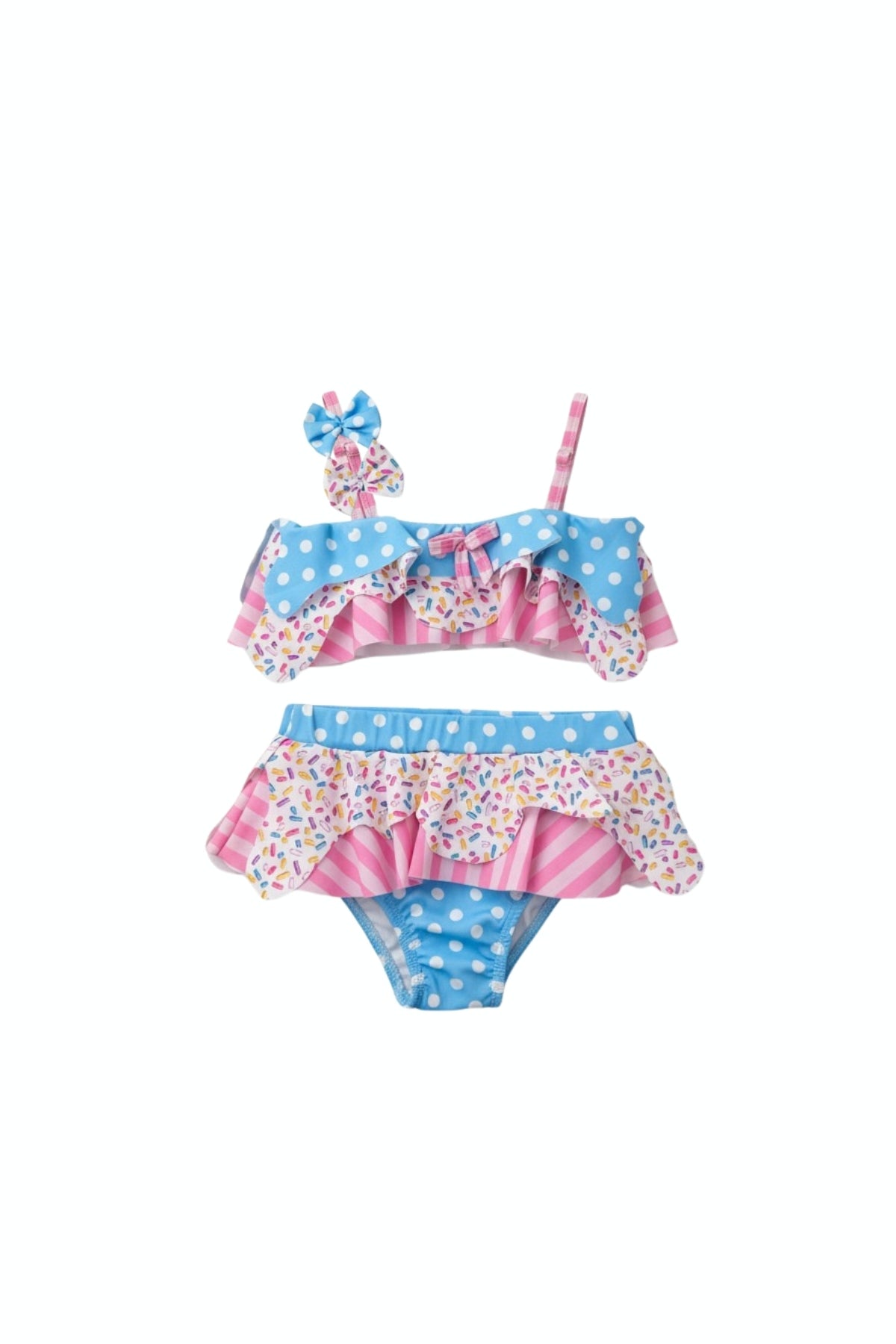 Kız Çocuk Bikini Takımı Fiyonk Detaylı Askılı Şeker Pembe