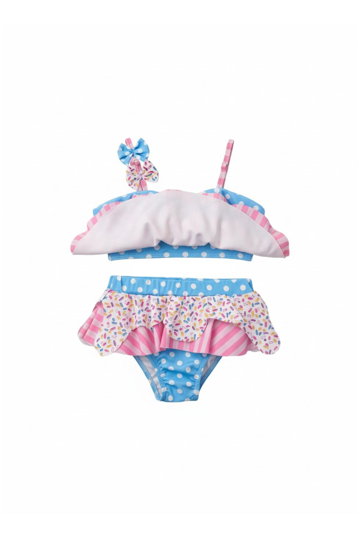 Kız Çocuk Bikini Takımı Fiyonk Detaylı Askılı Şeker Pembe