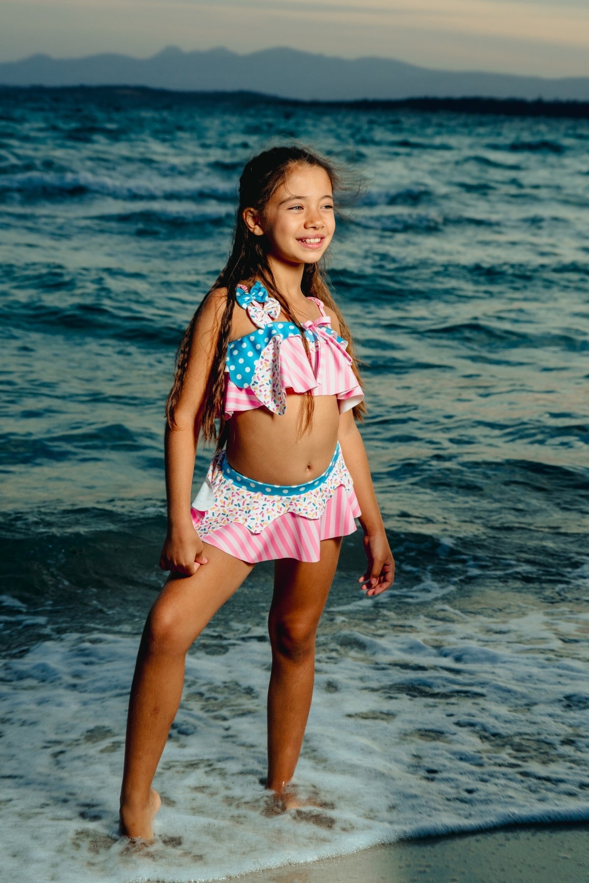 Kız Çocuk Bikini Takımı Fiyonk Detaylı Askılı Şeker Pembe