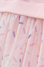 Kız Çocuk Elbise Tüllü Baskı Detaylı