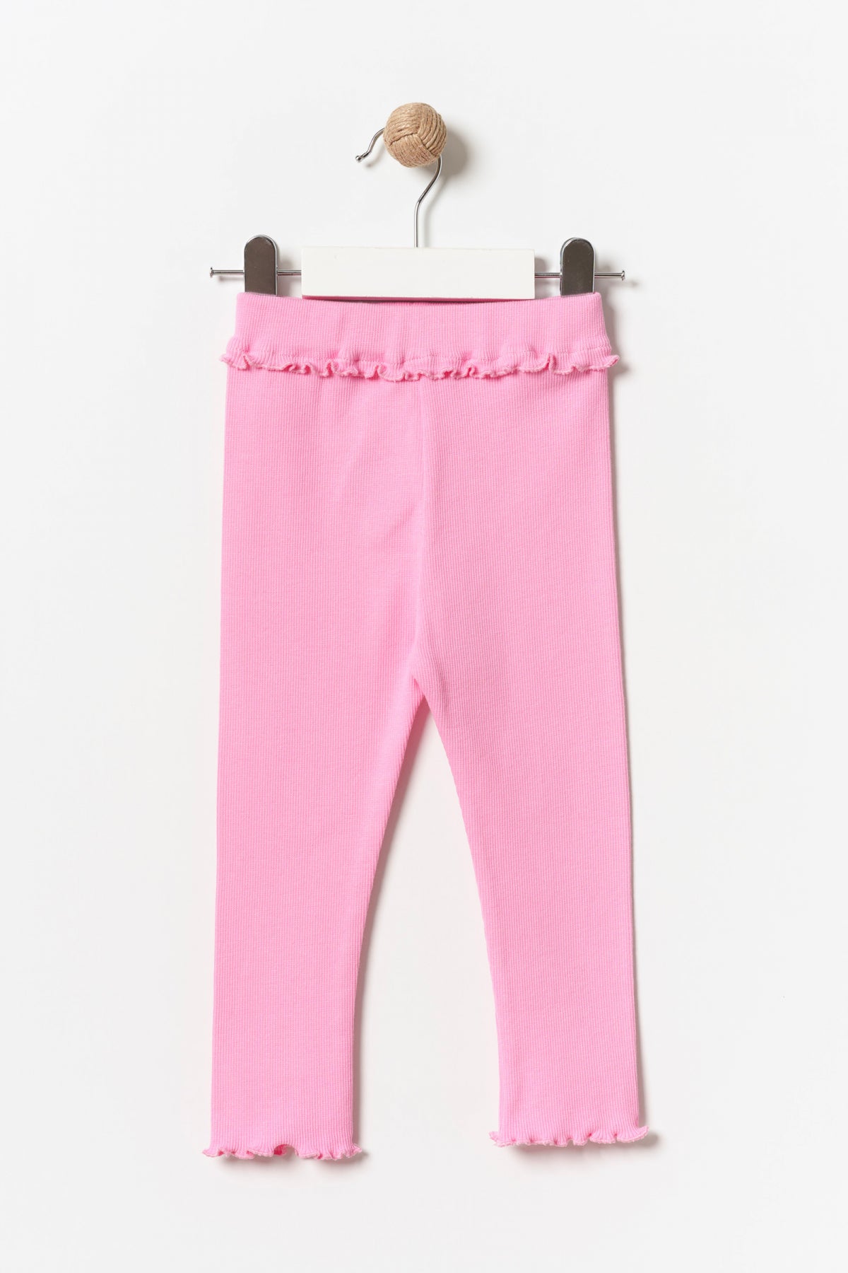 Kız Çocuk Fırfır Detaylı Tayt Barbie Pembe