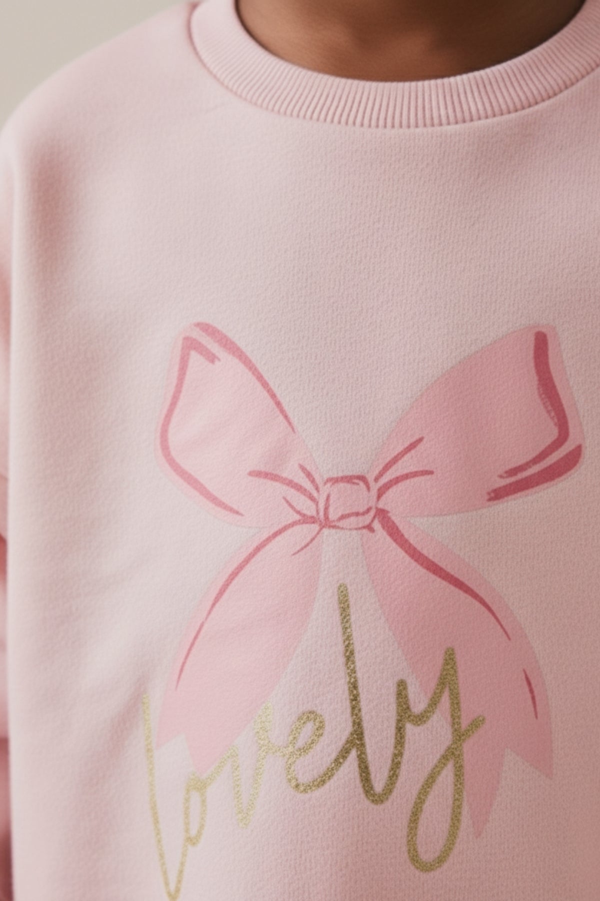 Kız Çocuk Lovely Baskılı Taytlı İkili Takım Pembe