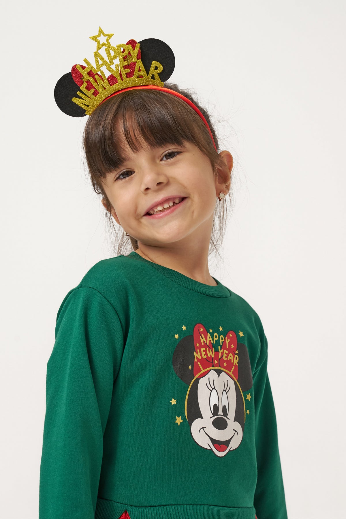 Kız Çocuk Taçlı Noel Yılbaşı Elbisesi Yeşil