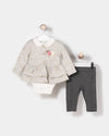 SILVERY 3 PCS WHOLESALE BABY GIRL OUTFIT SET