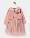 DRESS WITH COLLAR AND VEST 2 PCS WHOLESALE BABY GIRL DRESS SET